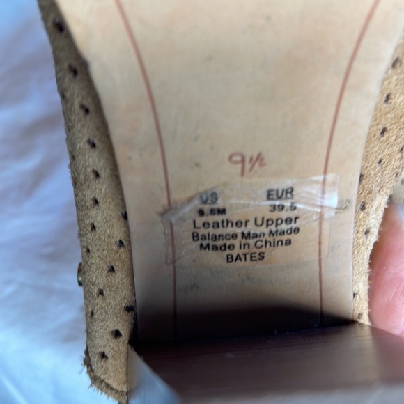 Sam Edelman Bates Slip On Mule Heels Perforated Suede Leather Camel 9.5 - Picture 8 of 12